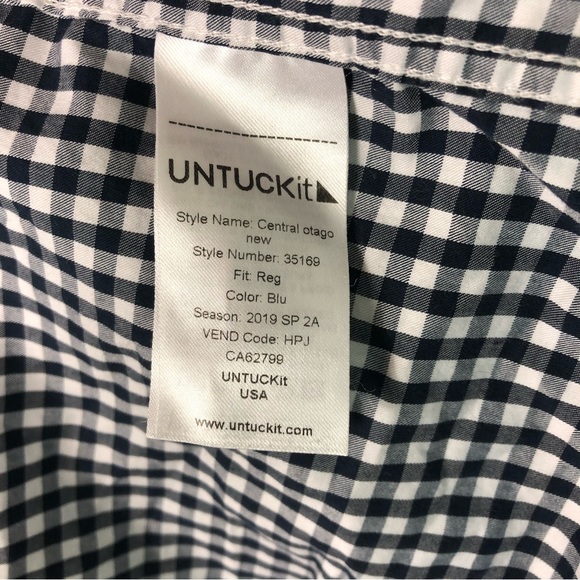 UNTUCKit Central Otago Gingham Button Down Shirt XL - Picture 5 of 9